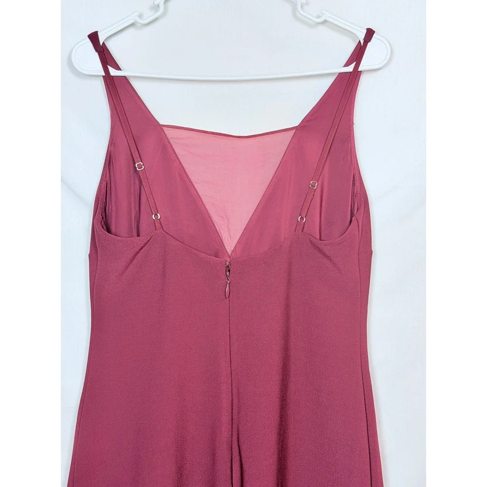 Abercrombie & Fitch Maroon V-Neck Maxi Dress Large NWT Maroon Layered Hem Party